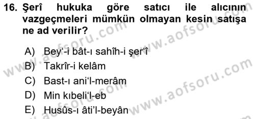 Osmanlı Türkçesi Metinleri 2 Dersi 2020 - 2021 Yılı Yaz Okulu Sınav Soruları 16. Soru