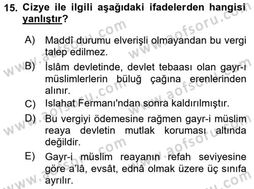 Osmanlı Türkçesi Metinleri 2 Dersi 2021 - 2022 Yılı (Vize) Ara Sınav Soruları 15. Soru
