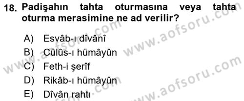 Osmanlı Türkçesi Metinleri 2 Dersi 2021 - 2022 Yılı (Vize) Ara Sınav Soruları 18. Soru