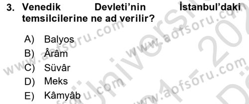 Osmanlı Türkçesi Metinleri 2 Dersi 2021 - 2022 Yılı (Vize) Ara Sınav Soruları 3. Soru