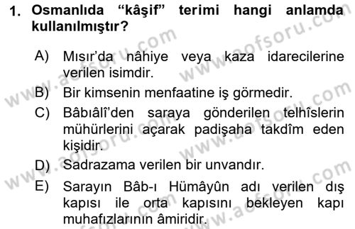 Osmanlı Türkçesi Metinleri 2 Dersi 2021 - 2022 Yılı (Final) Dönem Sonu Sınav Soruları 1. Soru