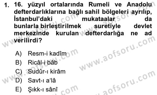Osmanlı Türkçesi Metinleri 2 Dersi 2021 - 2022 Yılı Yaz Okulu Sınav Soruları 1. Soru