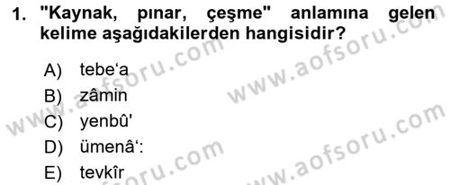 Osmanlı Türkçesi Metinleri 2 Dersi 2022 - 2023 Yılı Yaz Okulu Sınav Soruları 1. Soru