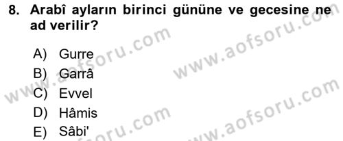 Osmanlı Türkçesi Metinleri 2 Dersi 2022 - 2023 Yılı Yaz Okulu Sınav Soruları 8. Soru
