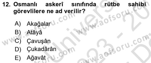 Osmanlı Türkçesi Metinleri 2 Dersi 2023 - 2024 Yılı (Vize) Ara Sınav Soruları 12. Soru