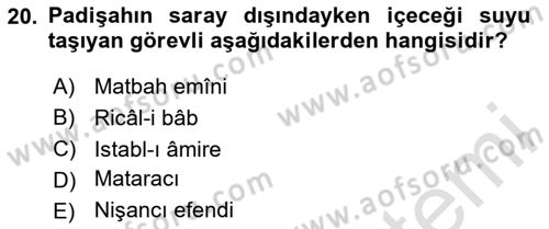 Osmanlı Türkçesi Metinleri 2 Dersi 2023 - 2024 Yılı (Vize) Ara Sınav Soruları 20. Soru