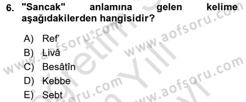 Osmanlı Türkçesi Metinleri 2 Dersi 2023 - 2024 Yılı (Vize) Ara Sınav Soruları 6. Soru