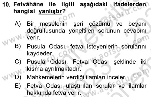 Osmanlı Türkçesi Metinleri 2 Dersi 2023 - 2024 Yılı (Final) Dönem Sonu Sınav Soruları 10. Soru