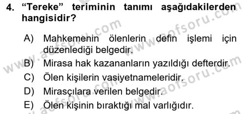 Osmanlı Türkçesi Metinleri 2 Dersi 2023 - 2024 Yılı (Final) Dönem Sonu Sınav Soruları 4. Soru