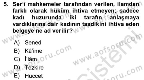 Osmanlı Türkçesi Metinleri 2 Dersi 2023 - 2024 Yılı (Final) Dönem Sonu Sınav Soruları 5. Soru