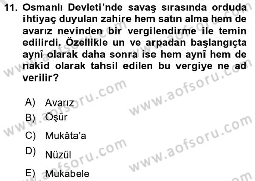 Osmanlı Türkçesi Metinleri 2 Dersi 2023 - 2024 Yılı Yaz Okulu Sınav Soruları 11. Soru