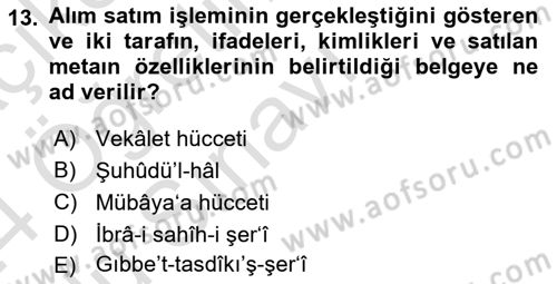 Osmanlı Türkçesi Metinleri 2 Dersi 2023 - 2024 Yılı Yaz Okulu Sınav Soruları 13. Soru