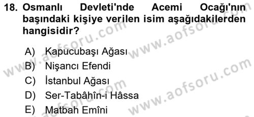 Osmanlı Türkçesi Metinleri 2 Dersi 2023 - 2024 Yılı Yaz Okulu Sınav Soruları 18. Soru
