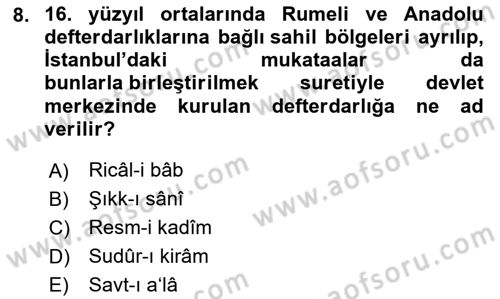 Osmanlı Türkçesi Metinleri 2 Dersi 2023 - 2024 Yılı Yaz Okulu Sınav Soruları 8. Soru