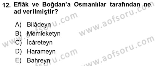 Osmanlı Türkçesi Metinleri 2 Dersi 2024 - 2025 Yılı Yaz Okulu Sınav Soruları 12. Soru