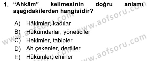 Osmanlı Türkçesi Metinleri 2 Dersi 2025 - 2026 Yılı (Vize) Ara Sınav Soruları 1. Soru