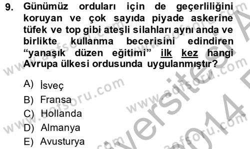 Osmanlı Devlenti’nde Yenileşme Hareketleri (1703-1876) Dersi 2013 - 2014 Yılı (Vize) Ara Sınav Soruları 9. Soru