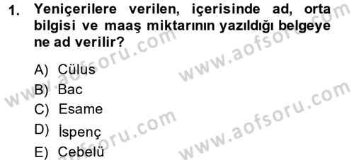 Osmanlı Devlenti’nde Yenileşme Hareketleri (1703-1876) Dersi 2014 - 2015 Yılı (Final) Dönem Sonu Sınav Soruları 1. Soru