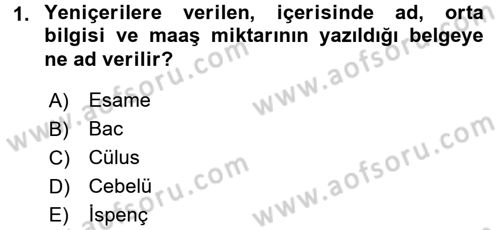 Osmanlı Devlenti’nde Yenileşme Hareketleri (1703-1876) Dersi 2015 - 2016 Yılı (Vize) Ara Sınav Soruları 1. Soru