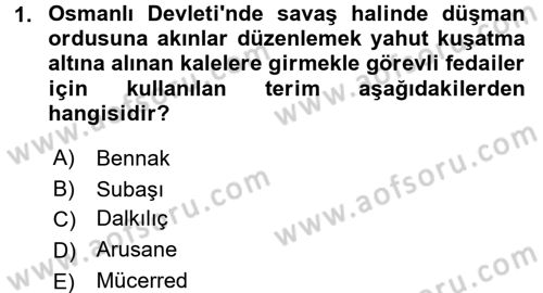 Osmanlı Devlenti’nde Yenileşme Hareketleri (1703-1876) Dersi 2016 - 2017 Yılı (Vize) Ara Sınav Soruları 1. Soru