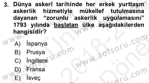 Osmanlı Devlenti’nde Yenileşme Hareketleri (1703-1876) Dersi 2018 - 2019 Yılı (Final) Dönem Sonu Sınav Soruları 3. Soru