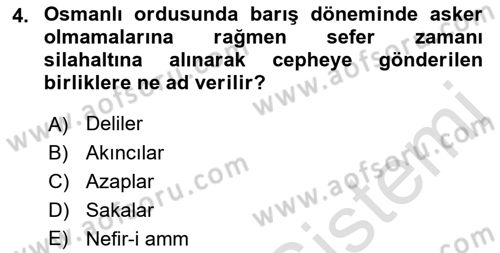 Osmanlı Devlenti’nde Yenileşme Hareketleri (1703-1876) Dersi 2021 - 2022 Yılı Yaz Okulu Sınav Soruları 4. Soru