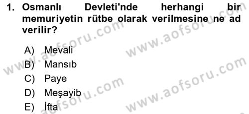 Osmanlı Devlenti’nde Yenileşme Hareketleri (1703-1876) Dersi 2023 - 2024 Yılı Yaz Okulu Sınav Soruları 1. Soru