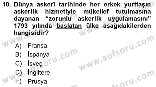 Osmanlı Devlenti’nde Yenileşme Hareketleri (1703-1876) Dersi 2025 - 2026 Yılı (Vize) Ara Sınav Soruları 10. Soru