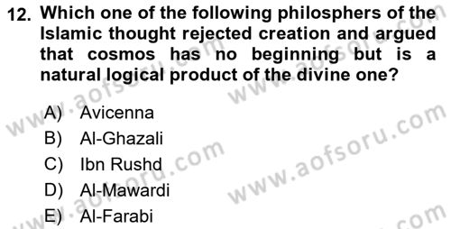 Political Thought Dersi Ara Sınavı Deneme Sınav Soruları 12. Soru