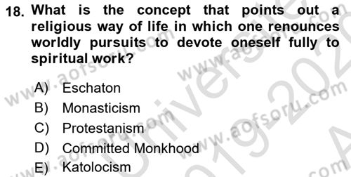 Political Thought Dersi 2019 - 2020 Yılı (Vize) Ara Sınav Soruları 18. Soru