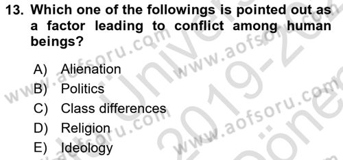Political Thought Dersi 2019 - 2020 Yılı (Final) Dönem Sonu Sınav Soruları 13. Soru