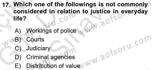 Political Thought Dersi 2019 - 2020 Yılı (Final) Dönem Sonu Sınav Soruları 17. Soru