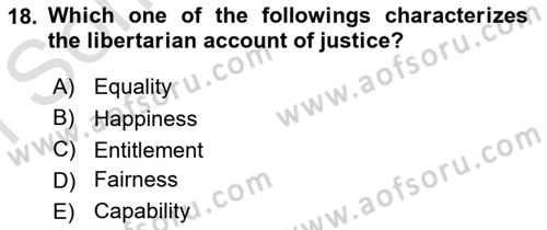 Political Thought Dersi 2019 - 2020 Yılı (Final) Dönem Sonu Sınav Soruları 18. Soru