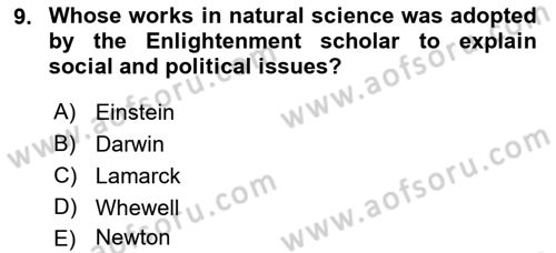 Political Thought Dersi 2019 - 2020 Yılı (Final) Dönem Sonu Sınav Soruları 9. Soru