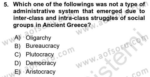 Political Thought Dersi 2020 - 2021 Yılı Yaz Okulu Sınav Soruları 5. Soru
