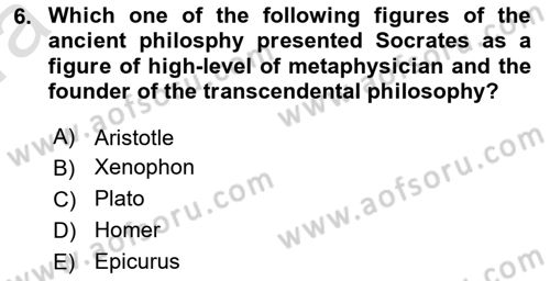 Political Thought Dersi 2021 - 2022 Yılı (Vize) Ara Sınav Soruları 6. Soru