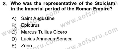 Political Thought Dersi 2021 - 2022 Yılı (Vize) Ara Sınav Soruları 8. Soru