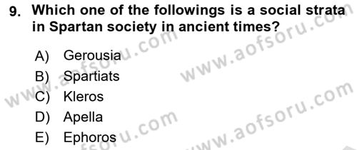 Political Thought Dersi Ara Sınavı Deneme Sınav Soruları 9. Soru