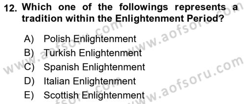 Political Thought Dersi 2021 - 2022 Yılı (Final) Dönem Sonu Sınav Soruları 12. Soru