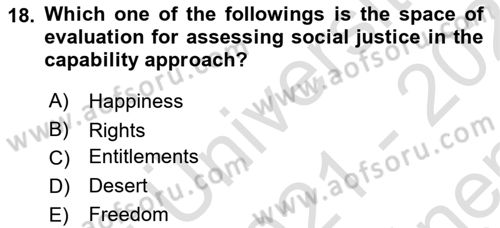 Political Thought Dersi 2021 - 2022 Yılı (Final) Dönem Sonu Sınav Soruları 18. Soru
