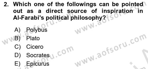 Political Thought Dersi 2021 - 2022 Yılı (Final) Dönem Sonu Sınav Soruları 2. Soru