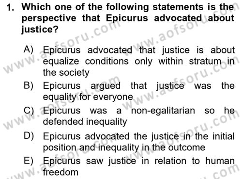 Political Thought Dersi 2021 - 2022 Yılı Yaz Okulu Sınav Soruları 1. Soru