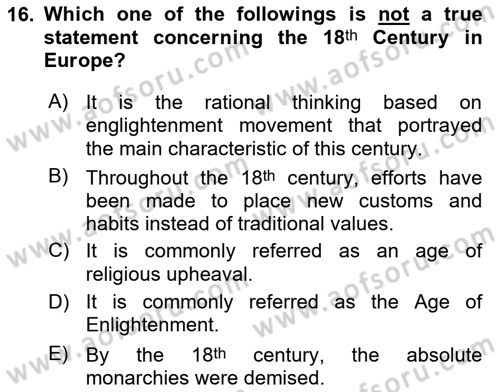 Political Thought Dersi 2021 - 2022 Yılı Yaz Okulu Sınav Soruları 16. Soru