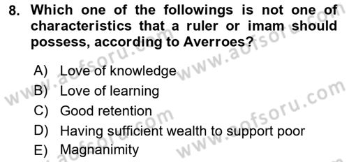 Political Thought Dersi 2021 - 2022 Yılı Yaz Okulu Sınav Soruları 8. Soru