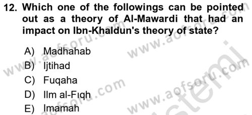 Political Thought Dersi Ara Sınavı Deneme Sınav Soruları 12. Soru