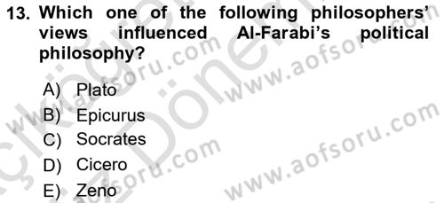 Political Thought Dersi 2022 - 2023 Yılı (Vize) Ara Sınav Soruları 13. Soru