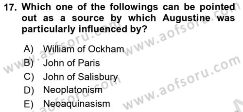 Political Thought Dersi Ara Sınavı Deneme Sınav Soruları 17. Soru