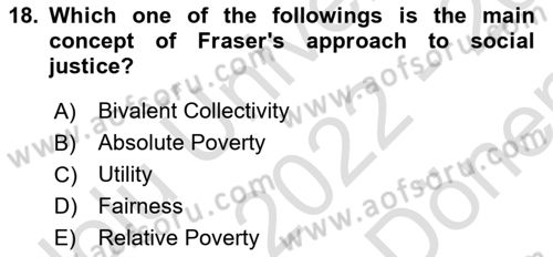 Political Thought Dersi 2022 - 2023 Yılı (Final) Dönem Sonu Sınav Soruları 18. Soru
