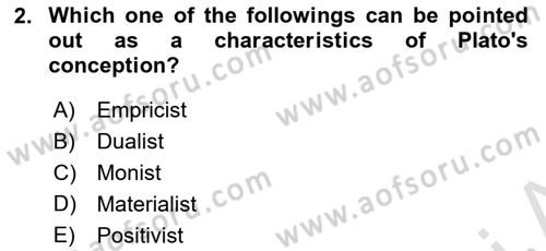 Political Thought Dersi 2022 - 2023 Yılı Yaz Okulu Sınav Soruları 2. Soru