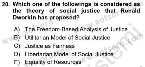 Political Thought Dersi 2022 - 2023 Yılı Yaz Okulu Sınav Soruları 20. Soru